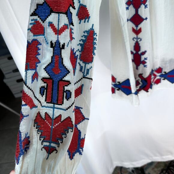 Blue Boheme Indian Cotton Moto Boho One Size Eclectic Whimsical Earthy - Picture 4 of 8